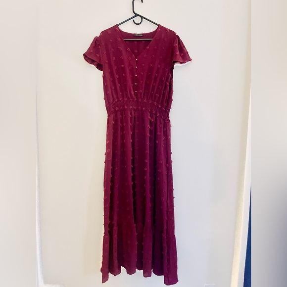 Red Wine Boho Dress - Picture 3 of 3